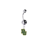 Baylor Bears Silver Black Swarovski Belly Button Navel Ring - Customize Gem Colors