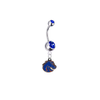 Boise State Broncos Style 2 Silver Blue Swarovski Belly Button Navel Ring - Customize Gem Colors