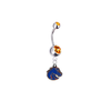 Boise State Broncos Style 2 Silver Orange Swarovski Belly Button Navel Ring - Customize Gem Colors