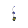 California Cal Golden Bears Silver Blue Swarovski Belly Button Navel Ring - Customize Gem Colors