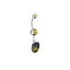 California Cal Golden Bears Silver Gold Swarovski Belly Button Navel Ring - Customize Gem Colors