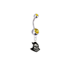 Central Florida Knights Silver Gold Swarovski Belly Button Navel Ring - Customize Gem Colors