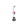 Central Florida Knights Silver Pink Swarovski Belly Button Navel Ring - Customize Gem Colors