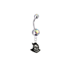 Central Florida Knights Silver Auora Borealis Swarovski Belly Button Navel Ring - Customize Gem Colors
