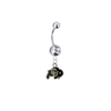 Colorado Buffaloes Silver Clear Swarovski Belly Button Navel Ring - Customize Gem Colors