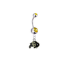 Colorado Buffaloes Silver Gold Swarovski Belly Button Navel Ring - Customize Gem Colors