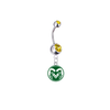Colorado State Rams Silver Gold Swarovski Belly Button Navel Ring - Customize Gem Colors