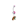 Florida A&M Rattlers Silver Pink Swarovski Belly Button Navel Ring - Customize Gem Colors