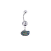 Florida Gators Silver Clear Swarovski Belly Button Navel Ring - Customize Gem Colors