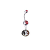 Florida State Seminoles Silver Red Swarovski Belly Button Navel Ring - Customize Gem Colors
