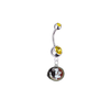 Florida State Seminoles Silver Gold Swarovski Belly Button Navel Ring - Customize Gem Colors