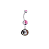 Florida State Seminoles Silver Pink Swarovski Belly Button Navel Ring - Customize Gem Colors