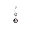 Florida State Seminoles New Logo Silver Clear Swarovski Belly Button Navel Ring - Customize Gem Colors