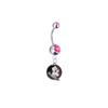 Florida State Seminoles New Logo Silver Pink Swarovski Belly Button Navel Ring - Customize Gem Colors