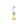Iowa Hawkeyes Style 2 Silver GOld Swarovski Belly Button Navel Ring - Customize Gem Colors