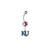 Kansas Jayhawks Style 2 Silver Red Swarovski Belly Button Navel Ring - Customize Gem Colors