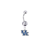 Kentucky Wildcats Silver Clear Swarovski Belly Button Navel Ring - Customize Gem Colors