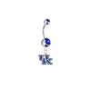 Kentucky Wildcats Silver Blue Swarovski Belly Button Navel Ring - Customize Gem Colors