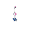 Kentucky Wildcats Silver Pink Swarovski Belly Button Navel Ring - Customize Gem Colors
