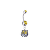 LSU Tigers Silver Gold Swarovski Belly Button Navel Ring - Customize Gem Colors