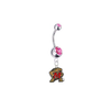 Maryland Terrapins Silver Pink Swarovski Belly Button Navel Ring - Customize Gem Colors