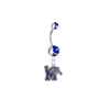 Memphis Tigers Silver Blue Swarovski Belly Button Navel Ring - Customize Gem Colors