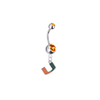 Miami Hurricanes Silver Orange Swarovski Belly Button Navel Ring - Customize Gem Colors