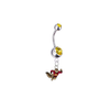 Minnesota Gophers Mascot Silver Gold Swarovski Belly Button Navel Ring - Customize Gem Colors