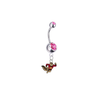 Minnesota Gophers Mascot Silver Pink Swarovski Belly Button Navel Ring - Customize Gem Colors