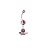 Missouri State Bears Silver Red Swarovski Belly Button Navel Ring - Customize Gem Colors