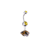 Missouri Tigers Silver Gold Swarovski Belly Button Navel Ring - Customize Gem Colors