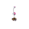 Missouri Tigers Silver Pink Swarovski Belly Button Navel Ring - Customize Gem Colors