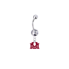 Montana Grizzlies Silver Clear Swarovski Belly Button Navel Ring - Customize Gem Colors