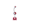 Montana Grizzlies Silver Red Swarovski Belly Button Navel Ring - Customize Gem Colors