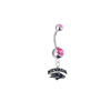 Nevada Wolfpack Silver Pink Swarovski Belly Button Navel Ring - Customize Gem Colors
