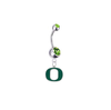 Oregon Ducks Silver Lime Green Swarovski Belly Button Navel Ring - Customize Gem Colors