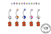 Syracuse Orange Silver Swarovski Belly Button Navel Ring - Customize Gem Colors