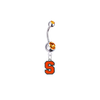 Syracuse Orange Silver Orange Swarovski Belly Button Navel Ring - Customize Gem Colors