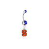 Syracuse Orange Silver Blue Swarovski Belly Button Navel Ring - Customize Gem Colors