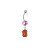 Syracuse Orange Silver Pink Swarovski Belly Button Navel Ring - Customize Gem Colors