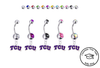 TCU Horned Frogs Silver Swarovski Belly Button Navel Ring - Customize Gem Colors