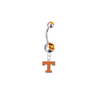 Tennessee Volunteers Silver Orange Swarovski Belly Button Navel Ring - Customize Gem Colors