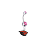Oregon State Beavers Silver Pink Swarovski Belly Button Navel Ring - Customize Gem Colors