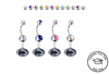 Penn State Nittany Lions Silver Swarovski Belly Button Navel Ring - Customize Gem Colors