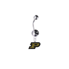 Purdue Boilermakers Silver Black Swarovski Belly Button Navel Ring - Customize Gem Colors