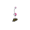 Purdue Boilermakers Silver Pink Swarovski Belly Button Navel Ring - Customize Gem Colors