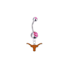 Texas Longhorns Silver Pink Swarovski Belly Button Navel Ring - Customize Gem Colors