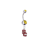 USC Trojans Style 2 Silver Gold Swarovski Belly Button Navel Ring - Customize Gem Colors