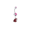 Washington State Cougars Silver Pink Swarovski Belly Button Navel Ring - Customize Gem Colors