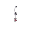Wisconsin Badgers Mascot Silver Black Swarovski Belly Button Navel Ring - Customize Gem Colors